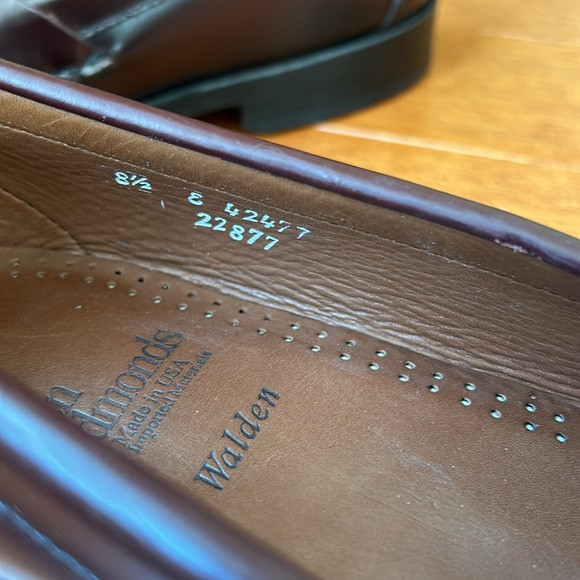 Allen Edmonds Walden Burgundy Loafers Made In the USA Size 8.5 - Picture 8 of 12